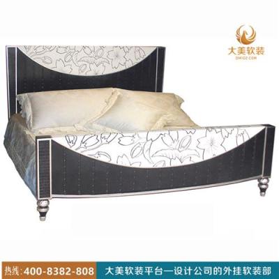 大美軟裝臥室家具長方形床 實木床J17GC007