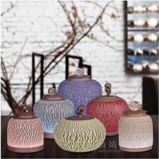 供应陶瓷盖罐 创意陶瓷摆件 家居装饰品瓷器