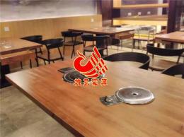 杭州火锅店家具桌椅 实木铁艺组合桌椅图片