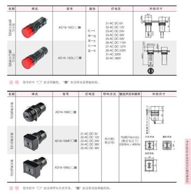 上海二工APT AD16-16系列指示灯 现货供应