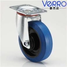 verro4寸蓝色橡胶平板万向脚轮