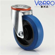 中山verro4寸顶孔蓝色橡胶脚轮