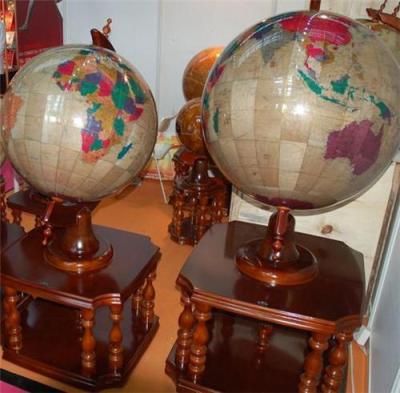 西安实木地球仪大摆件装饰工艺品彩色地球仪