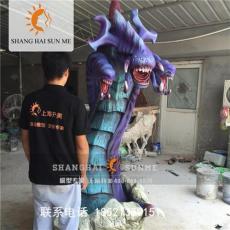 上海升美英雄联盟蓝爵大龙玻璃钢雕塑定制