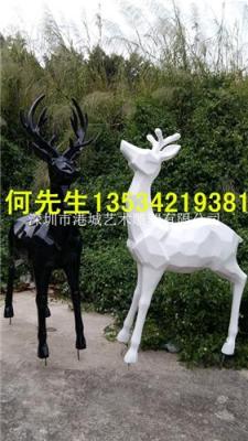 杭州仿真抽象玻璃钢鹿雕塑